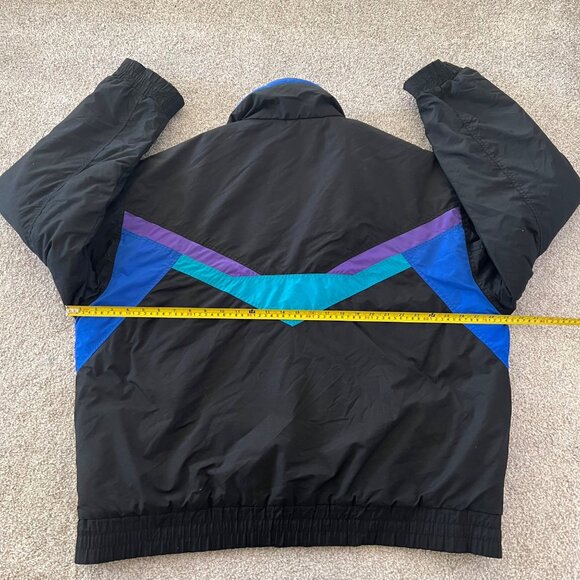 Vintage Retro Profile Colorblock 80s Ski Jacket Quilted Lining XL - Picture 8 of 8